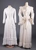 TWO LADIES MORNING ROBES, LATE 19th C