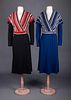 TWO LADIES WOOL JERSEY ENSEMBLES, EARLY 1930s