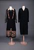 TWO BLACK SILK DAY DRESSES, c. 1930