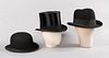 HOMBURG, TOP HAT & BOWLER, EARLY 20th C