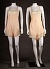 TWO PEACH SILK & LACE STEP-INS, 1930s