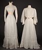 TWO WHITE TEA GOWNS, 1900-1910