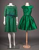 GALANOS & DIOR GREEN PARTY DRESSES, 1950-1960s