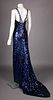 SAPPHIRE SEQUINNED & TRAINED EVENING GOWN, 1930s