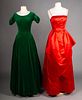 ONE GREEN & ONE RED EVENING GOWN, 1950-1960