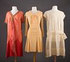 THREE SILK CREPE SUMMER DRESSES, 1920-1930