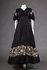 EMBROIDERED BLACK RAYON GOWN, 1940s