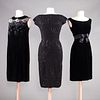THREE BLACK COCKTAIL DRESSES, 1950-1960