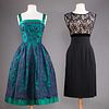 1 GREEN & 1 BLACK PARTY DRESS, 1955-1965