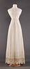 EMBROIDERED WHITE MULL WEDDING DRESS, 1820s
