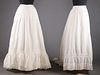 TWO TRAINED BUSTLE PETTICOATS, 1870-1880s