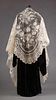 WHITE BRUSSELS LACE SHAWL, 1860-1880s