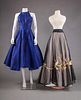 SAPPHIRE PARTY DRESS, 1950s & BLACK SKIRT, 1940s