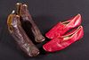 LADY'S GAITER BOOTS & RED SHOES, 1860s
