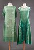 2 AQUA PARTY DRESSES, 1920s