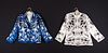 1 BLUE & 1 WHITE EMBROIDERED JACKETS, CHINA, 1950s