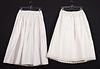 2 WHITE COTTON QUILTED PETTICOATS, LATE 19th C