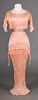 MARIANO FORTUNY PEACH PEPLOS GOWN, EARLY 20th C.