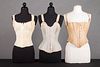 3 LIGHTLY BONED CORSETS, LATE 19th C