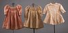 3 TODLERS' CALICO DRESSES, 1820s & 1860s