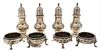 Eight Piece Tiffany Sterling Silver Lot, to include four open salts and four pepper shakers, in form of English 18th century silver, 24 t.oz.