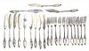 Continental Silver Fish Set, 23 pieces to include 11 forks, and 12 fish knives, length 8.5 inches, 38.3 t.oz.