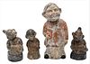 Set of Sixteen Paper Mache and Painted Bobble Head Figures, heights 4 3/4 inches - 8 1/2 inches.