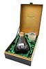 Baccarat Biscuit Extra Grande Fine Champagne Cognac, full decanter, in original box, height 5 inches, width 11 1/2 inches, depth 8 inches.