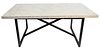 Large Dining or Center Table, with marble top, height 30 inches, top 38" x 72".