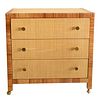 Bielecky Brothers Rattan Cane and Wicker Chest, having three drawers along with a hanging shelf, height 34 inches, top 20" x 35".