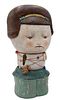 Mariana Monteagudo, figural sculpture, ceramics and mixed media, signed on back, height 16.5 inches.