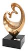 Kieff Antonio Grediaga (born, 1936), bronze abstract sculpture on stone base, untitled, signed lower center height of sculpture 9.5 inches height with
