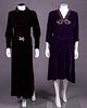 TWO VELVET DRESSES, NEW YORK, 1930s