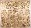 EMBROIDERED SILK BED COVERING, EARLY-MID 18TH C