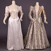 TWO WORTH BODICES & UNPICKED SKIRT, LATE 1880s-1900