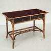 English Aesthetic bamboo and japanned lacquer desk