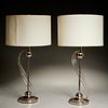 Pair Memphis Modern chromed table lamps