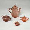 Group (4) Chinese Yixing teapots