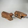 (2) Southeast Asian zoomorphic coconut graters
