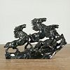 Large Chinese carved hardstone horse figural group