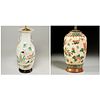 Chinese porcelain lamps, incl. famille rose