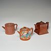 (3) Chinese Yixing pottery teapots