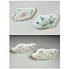 (4) Chinese famille rose porcelain footed