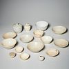 Group (16) antique Asian white glazed ceramics