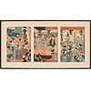 Utagawa Kunisada, woodblock triptych