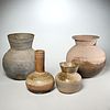 Group (4) early Asian part glazed ceramic vessels