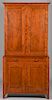 Figured Cherry Two Piece Cupboard, Ohio River Valley