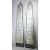 Pair large Venetian style obelisk mirrors