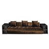 Custom chocolate silk velvet modular sofa