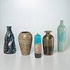 Group Modernist & signed Studio Pottery vases